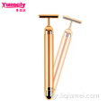 T Σχήμα 24k Χρυσό ραβδί Massager Facial Roller